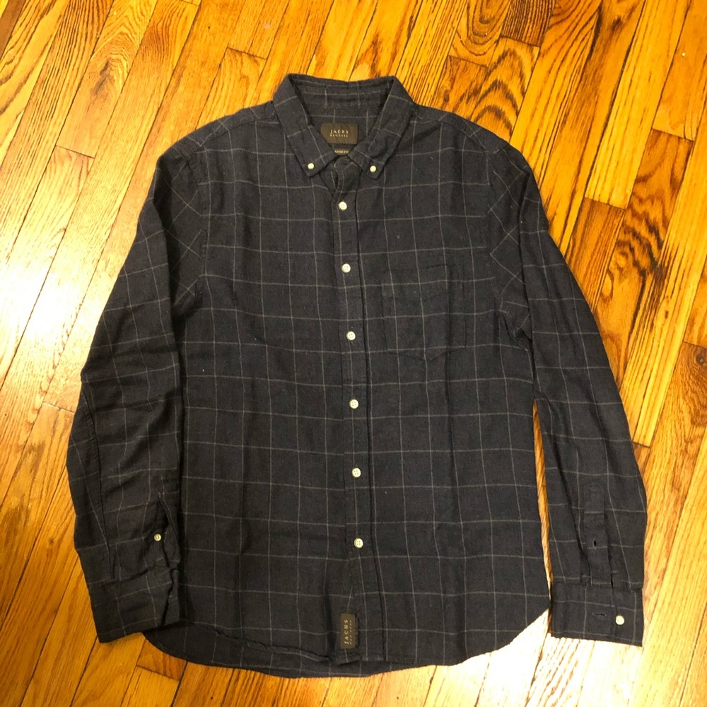 JACKS New York Flannel Button Down Navy Small